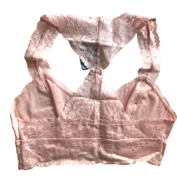 Free People Galloon Lace Racerback Bralette Pink S - Picture 7 of 9